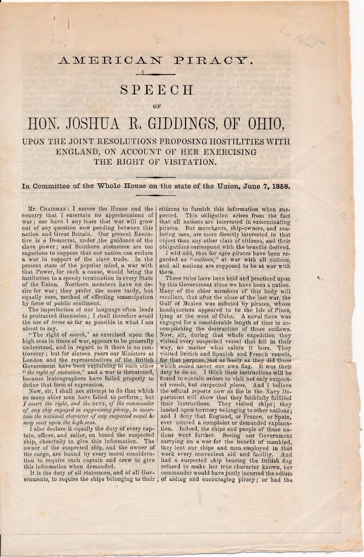 Joshua Reed Giddings printed speech, etc. (1 of 18)