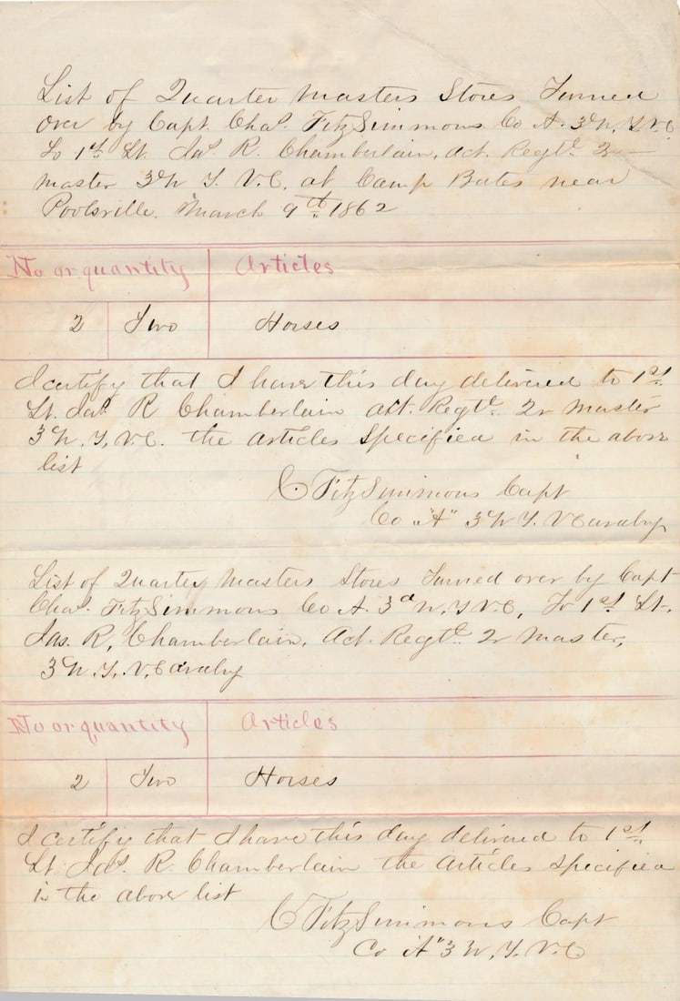 Quartermaster's, Substinence Ordnance Stores docs - 9