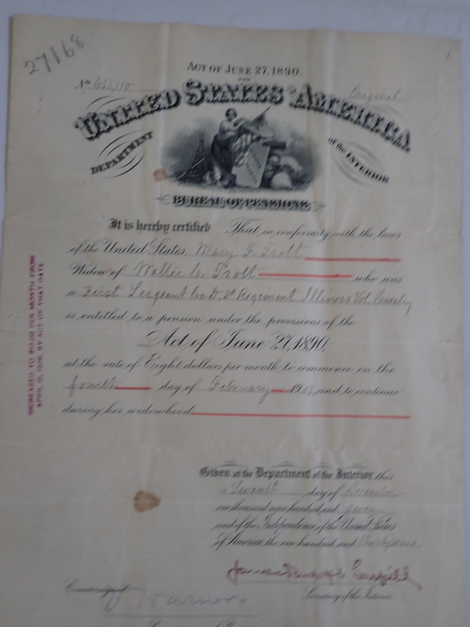 Civil War coded note, Pension documents, etc. - 5