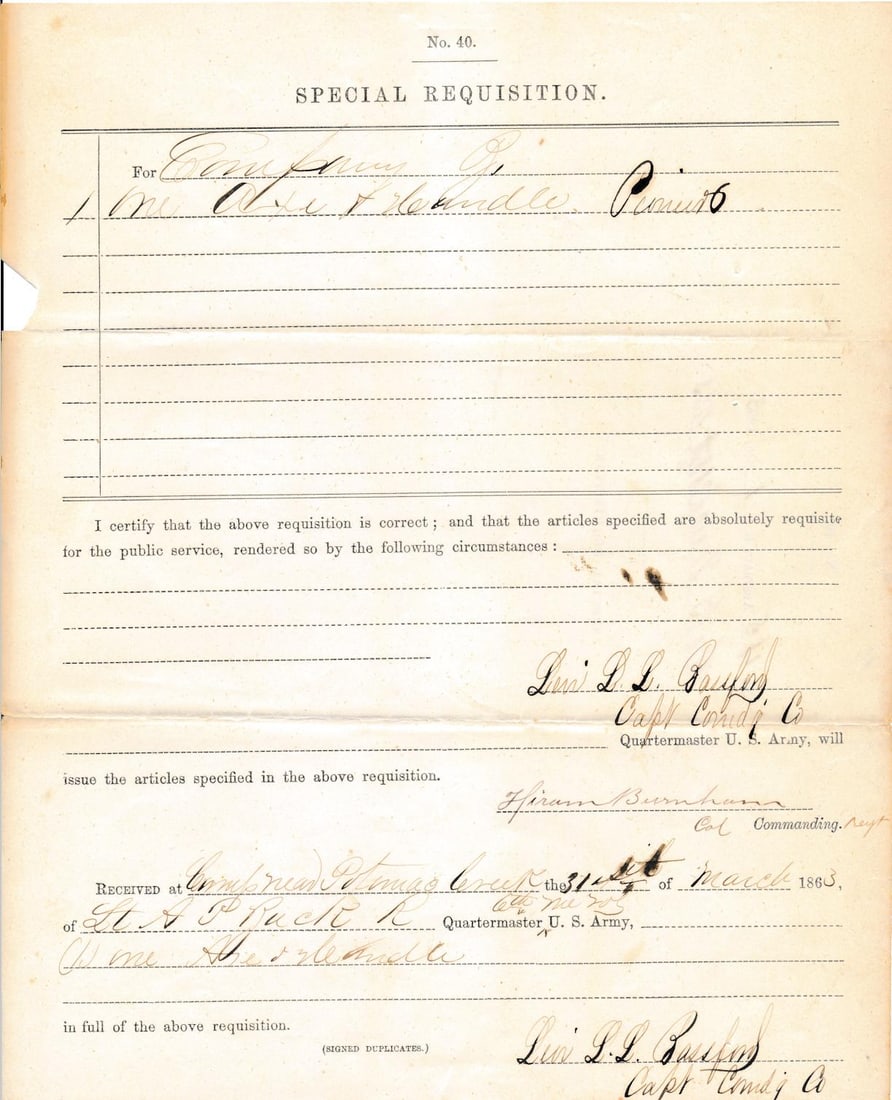 6th Maine Special Req. Doc. Officers signed (1 of 20)