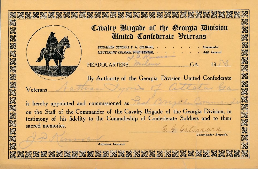 Confederate Veterans delegates certificate, etc. - 11