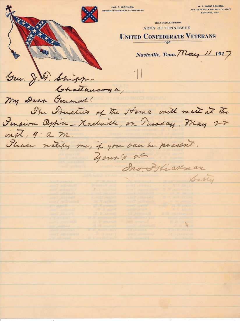 Confederate Veterans delegates certificate, etc. - 2