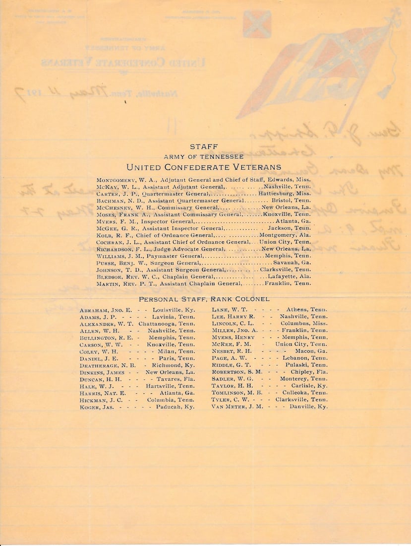 Confederate Veterans delegates certificate, etc. - 3