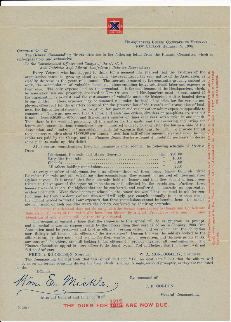 Confederate Veterans delegates certificate, etc. - 5