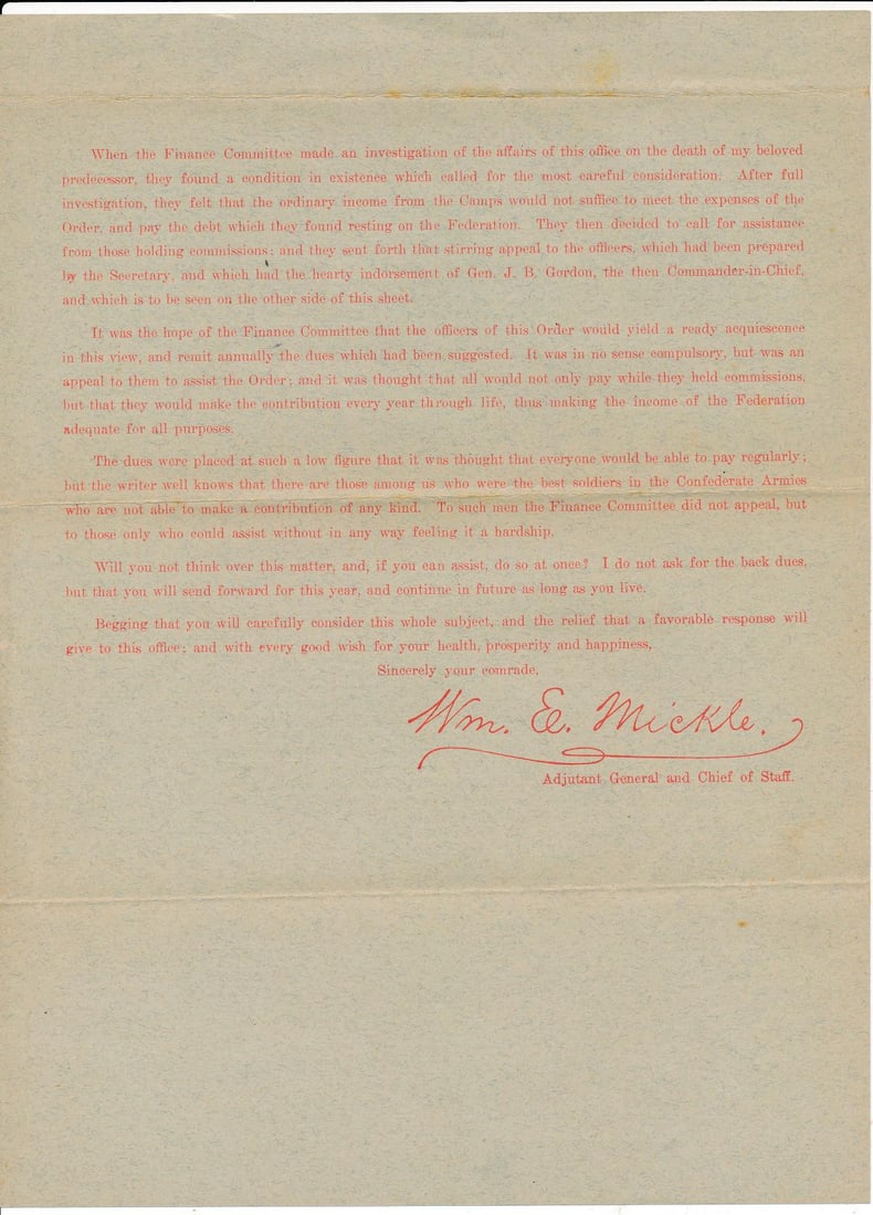 Confederate Veterans delegates certificate, etc. - 6