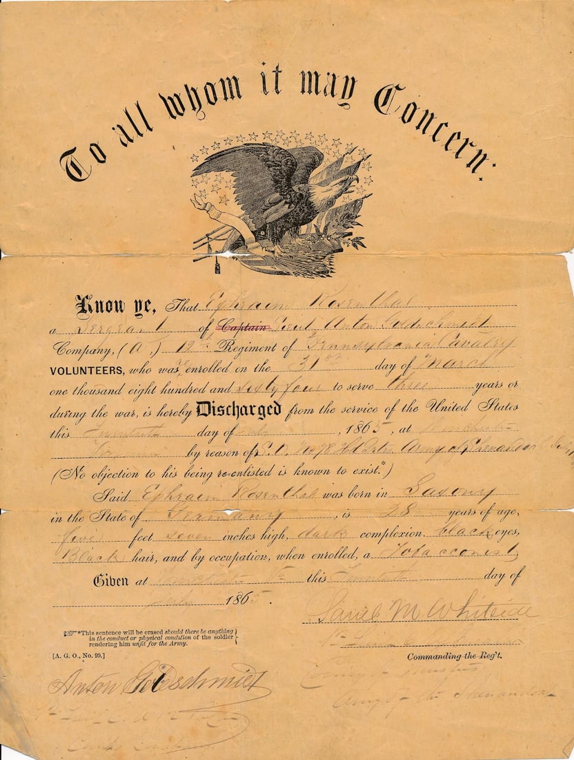 Civil War discharge documents - 4