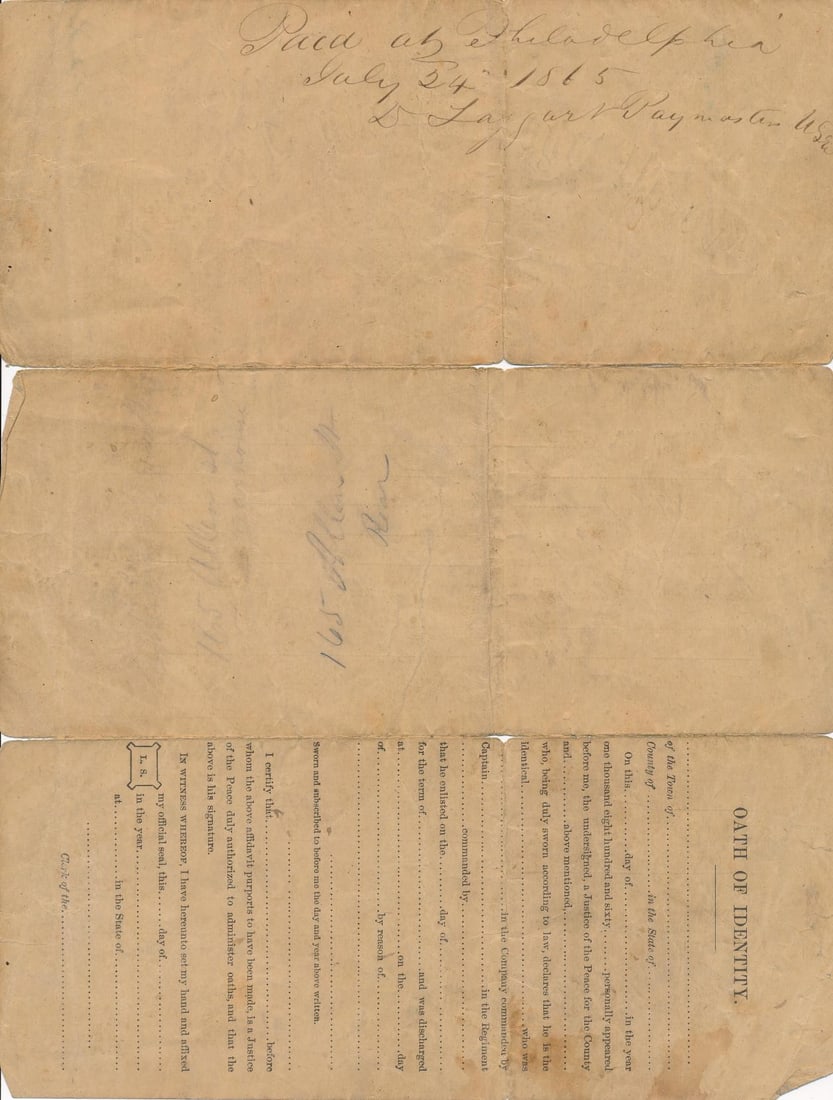 Civil War discharge documents - 5