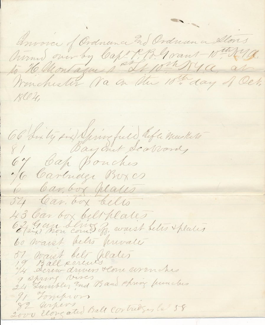 Ordnance, Special Orders and other Civil War docs: Camp Russell and other Shenandoah Valley related documents.