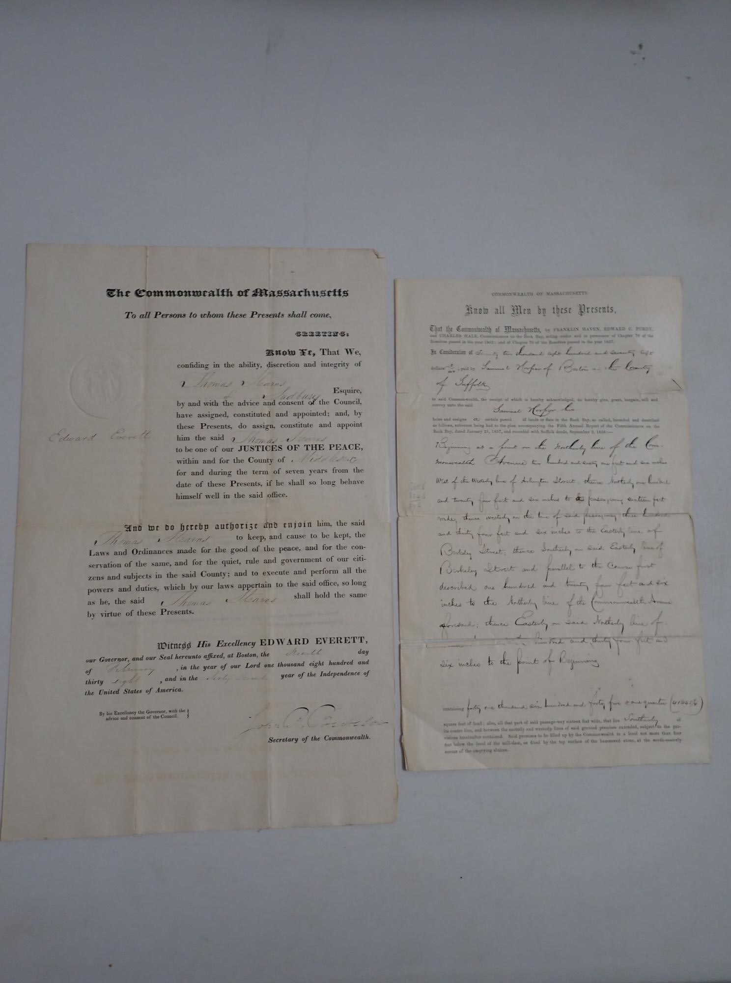 Sudbury, MA 1838 Justice of the Peace appointment (1 of 17)