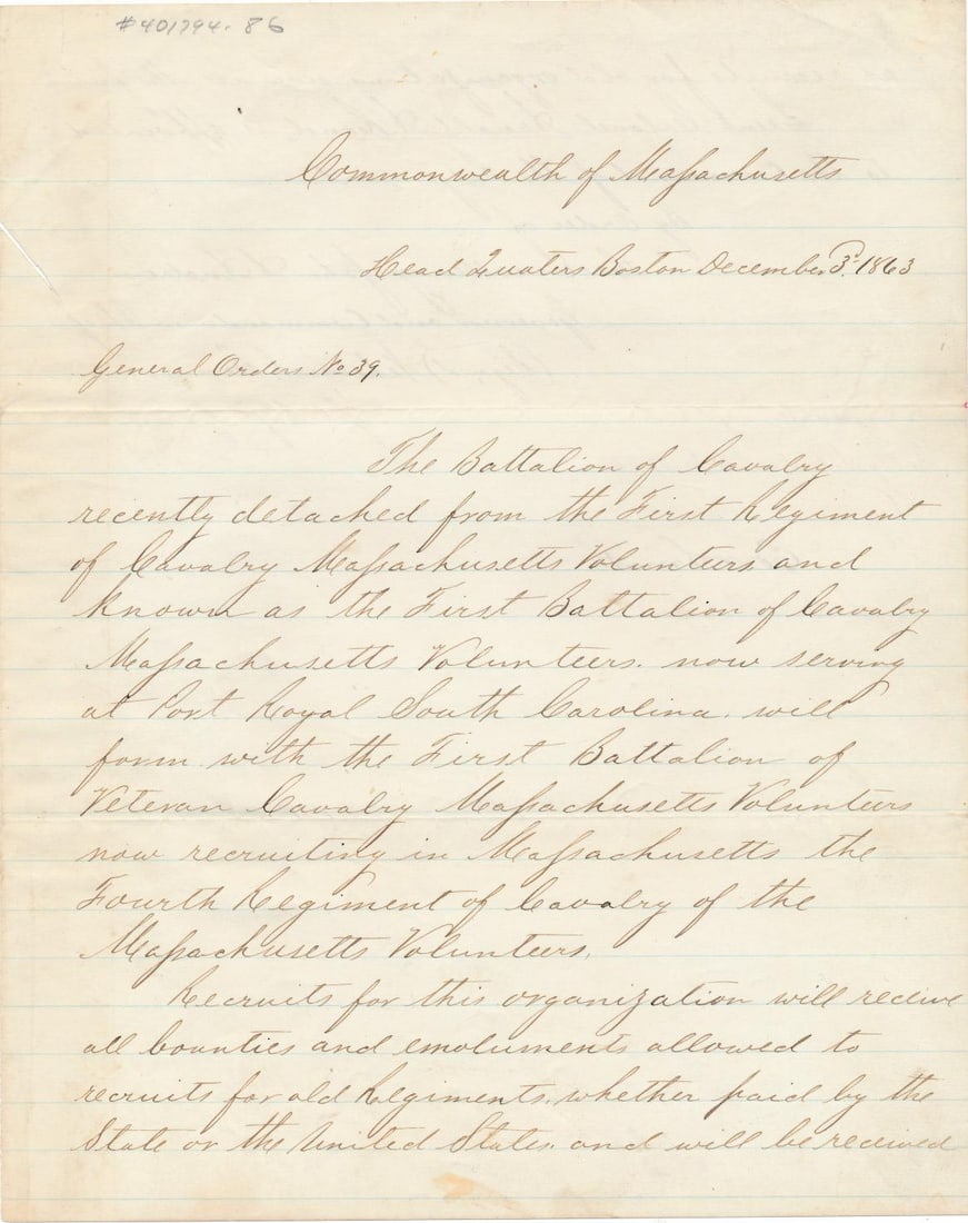 1864 Massachusetts wounded soldiers document - 4