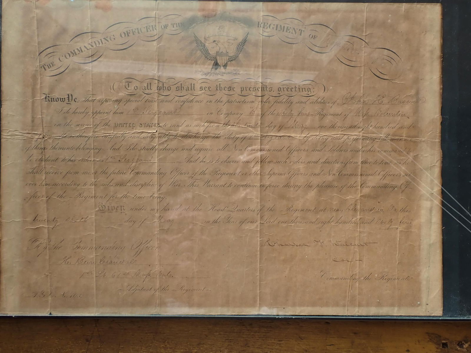 61st Regt. of NJ Vols John H. Boswell promotion (1 of 9)