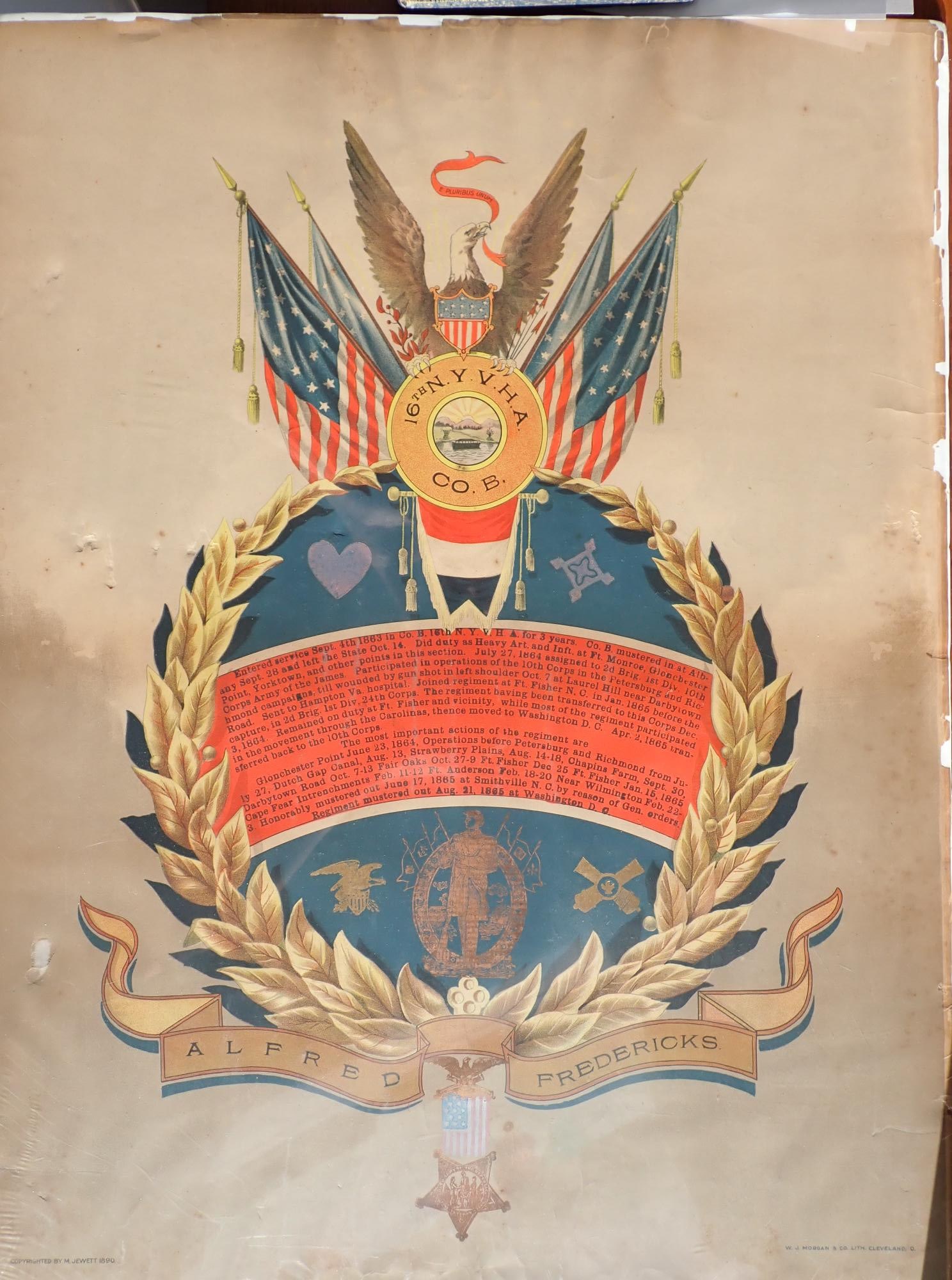 Alfred Fredericks NY V.H.A. Co. B Soldier's Record (1 of 8)