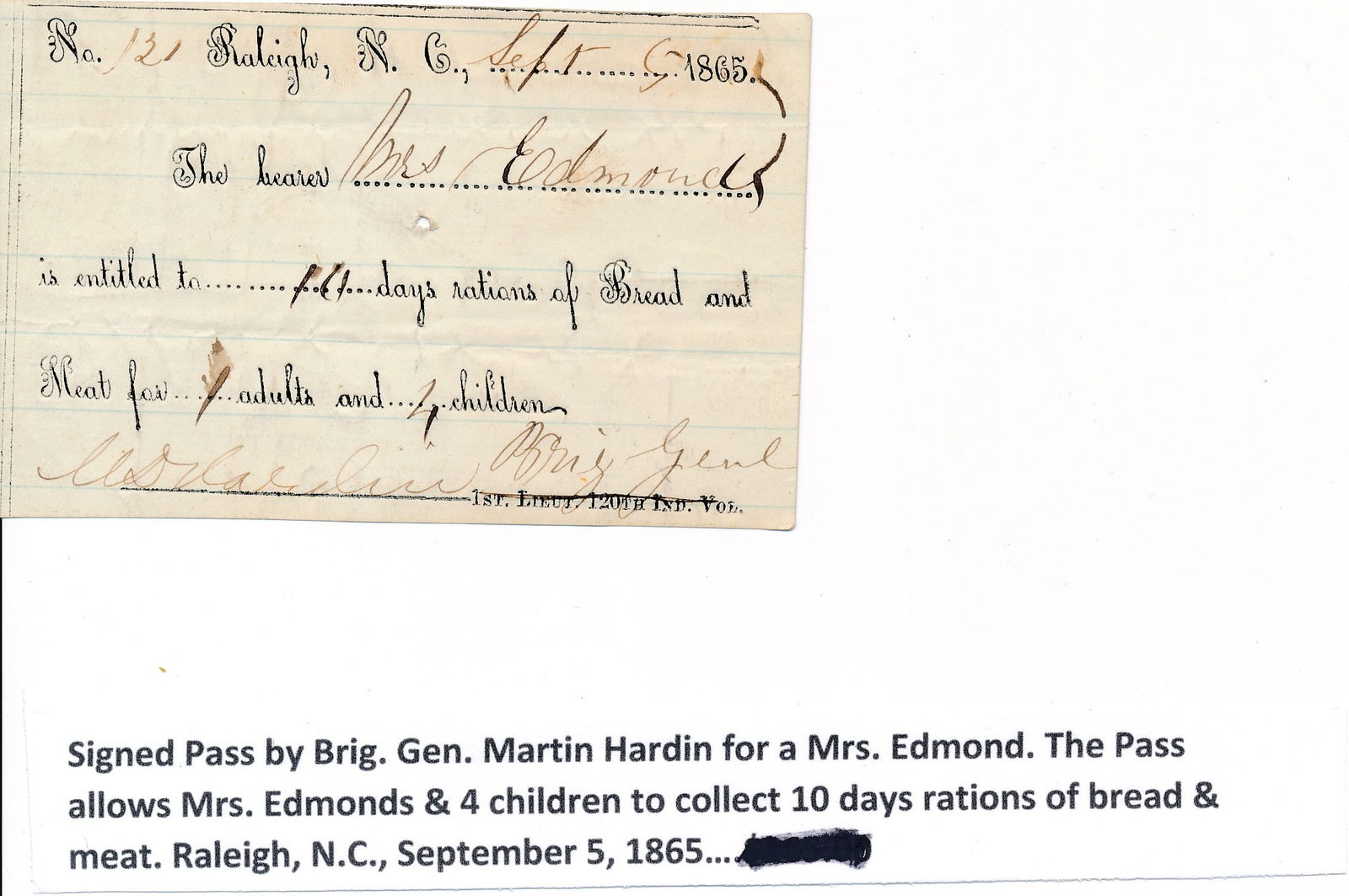 Sgt. Isaac Fox 114th PA Regt and other PA Docs.: Sergeant Isaac Fox Co. F. 114th PA Regt and other PA Civil War Documents. Fuel Requisition, Quartermaster Store List, Requisition signed by 2 Officers Killed in action, Signed Pass by Brigadier