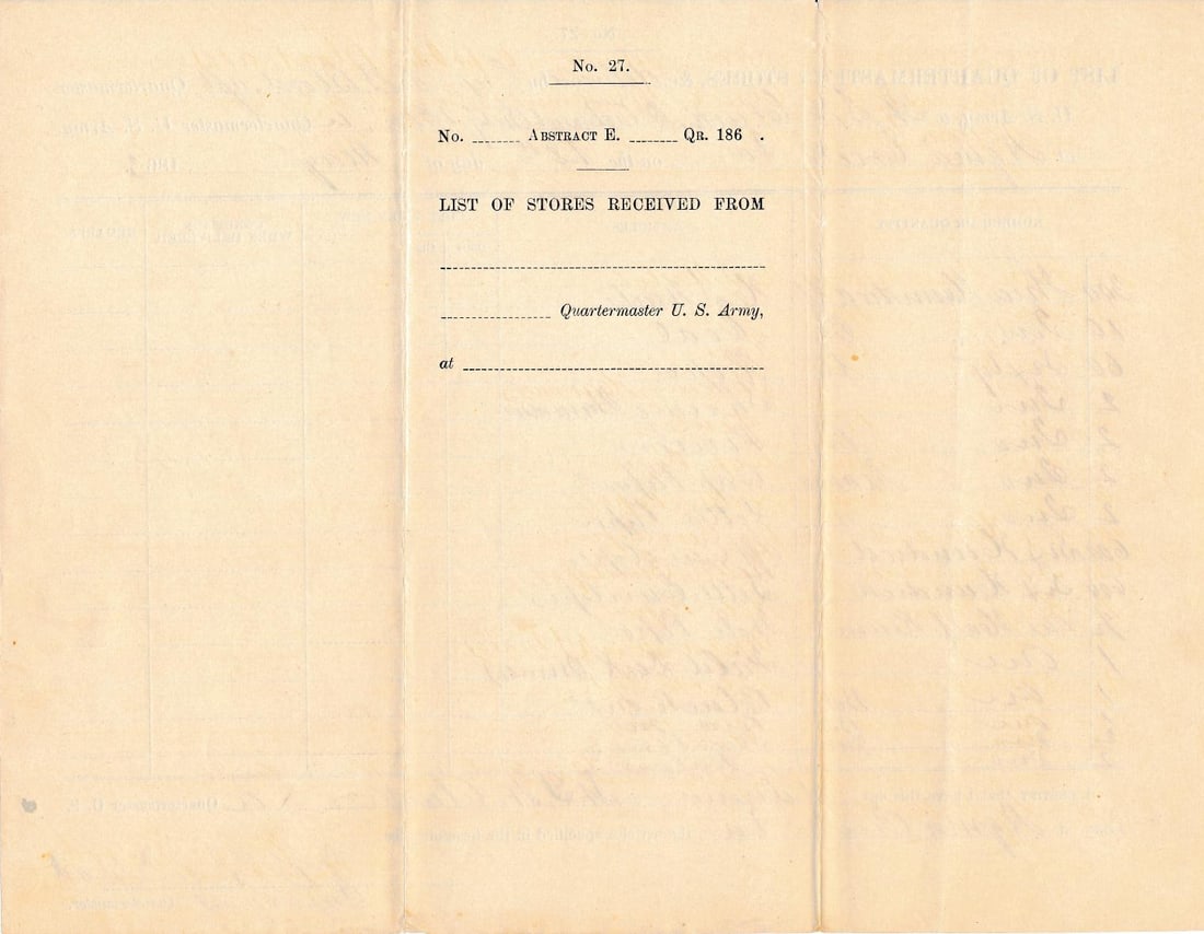 Quartermaster's Store, & other Mass Documents - 9