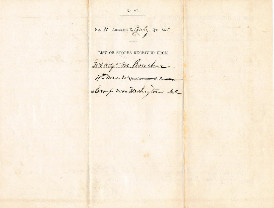 Quartermaster's Store, & other Mass Documents - 11