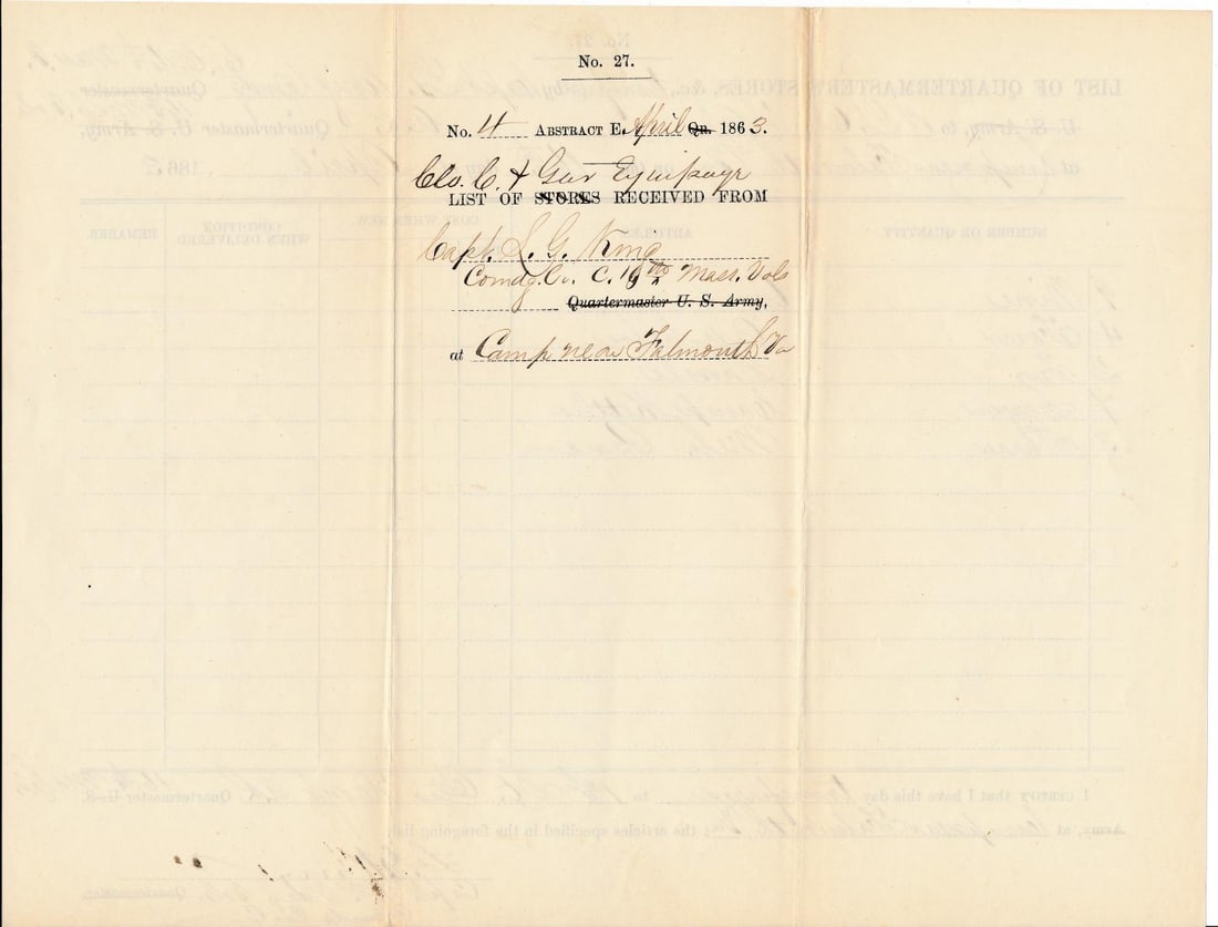 Quartermaster's Store, & other Mass Documents - 6