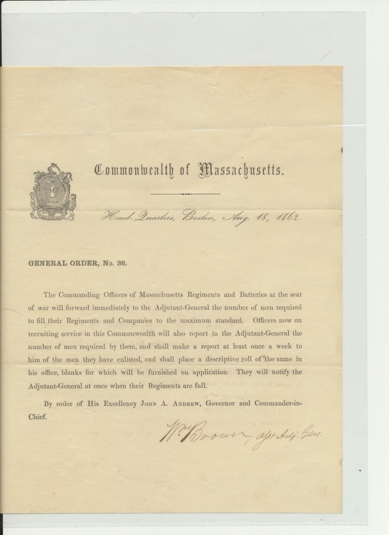 Massachusetts Civil War Pay Document, etc. (1 of 5)
