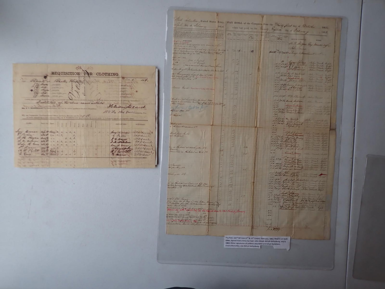 1863 102nd New York Payroll document Requisition (1 of 20)