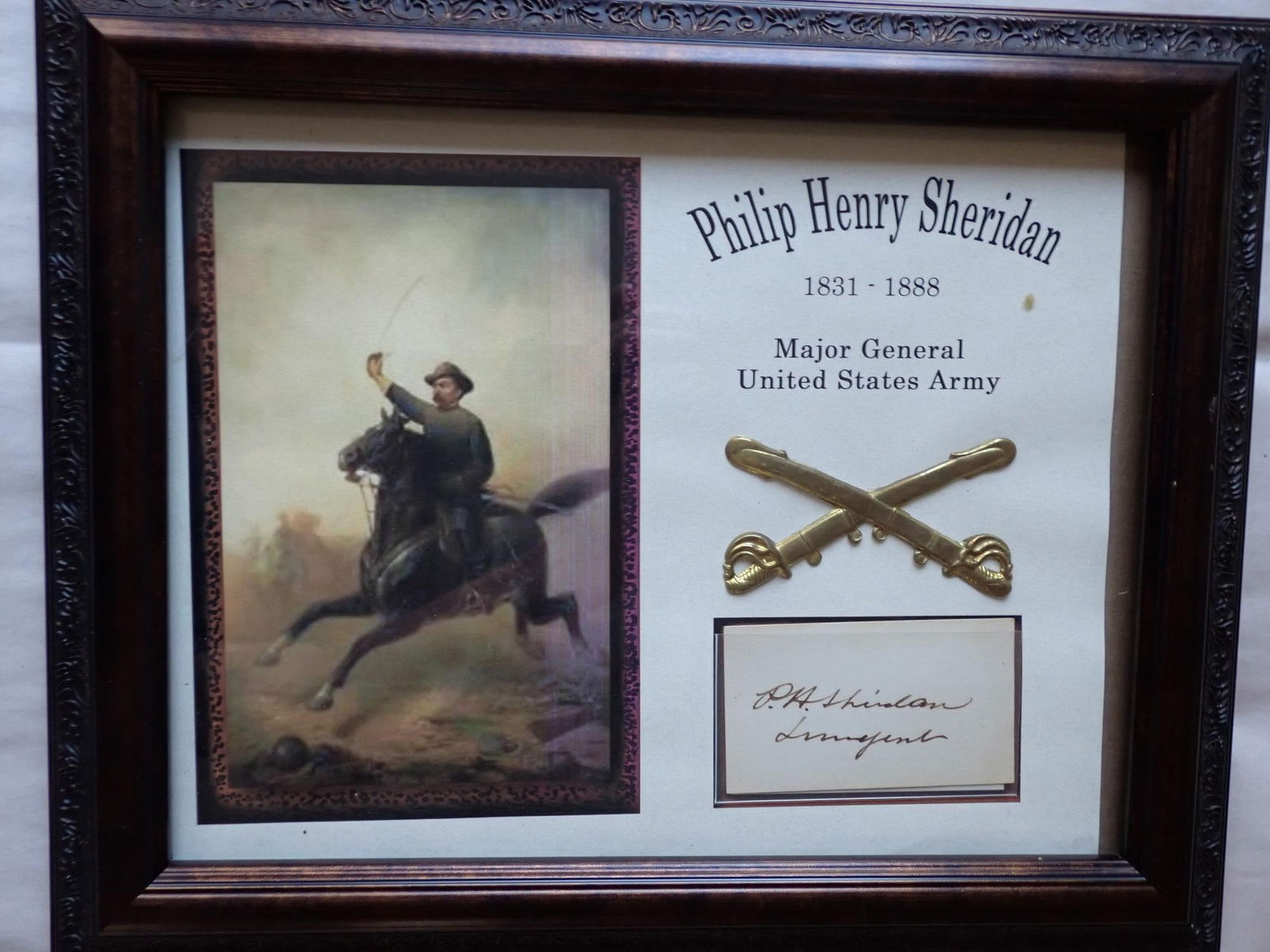 General Philip Henry Sheridan cut Signature Display (1 of 10)