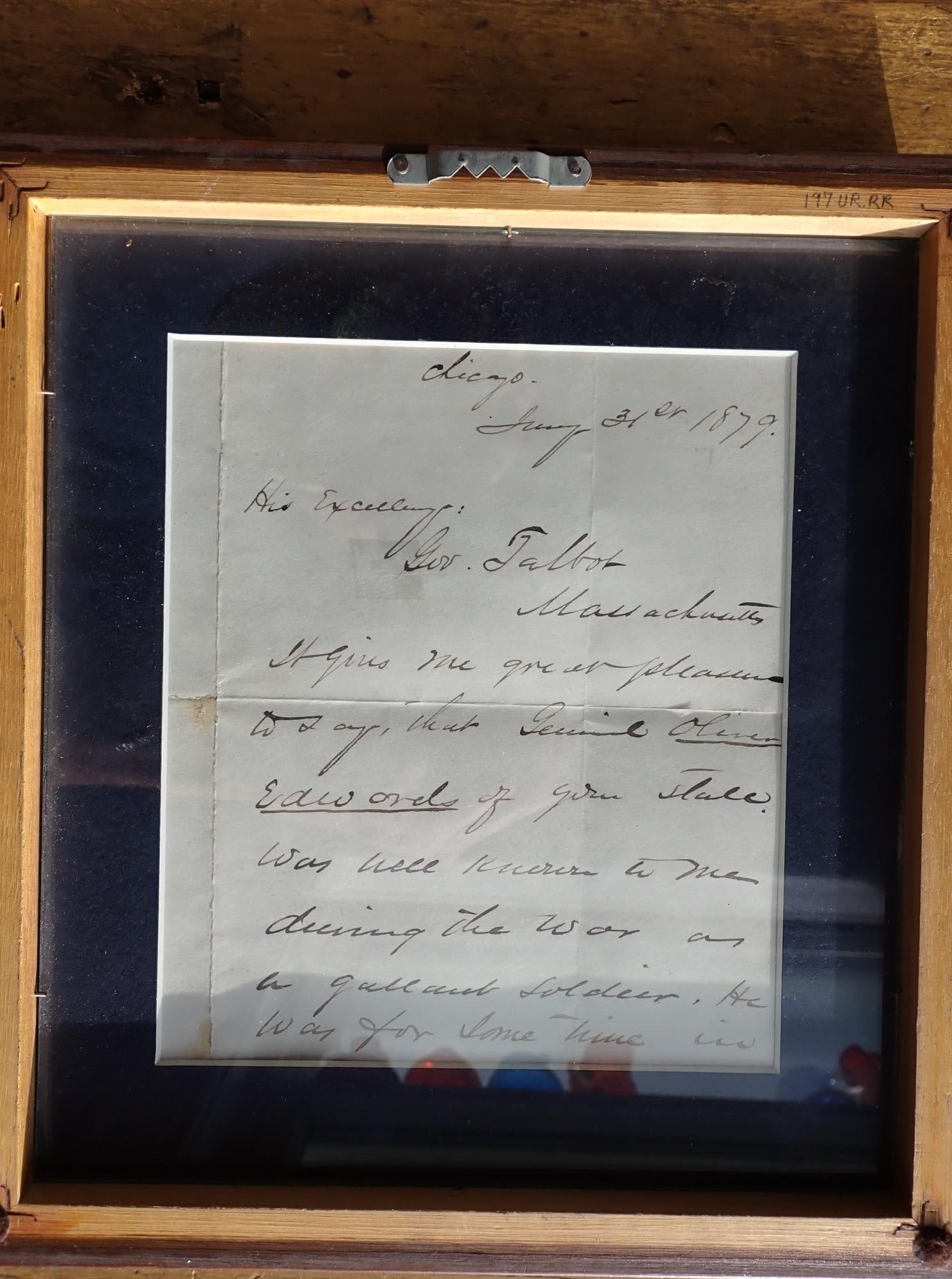 General Sheridan letter commending Oliver Edwards (1 of 8)
