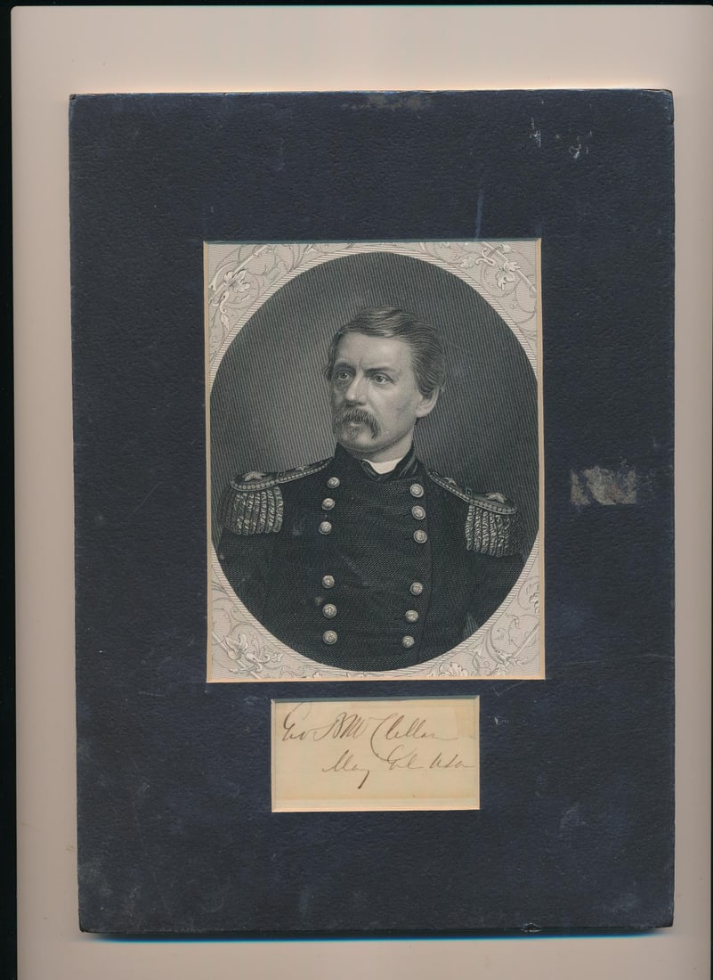 General McClellan cut signature & engraving (1 of 1)