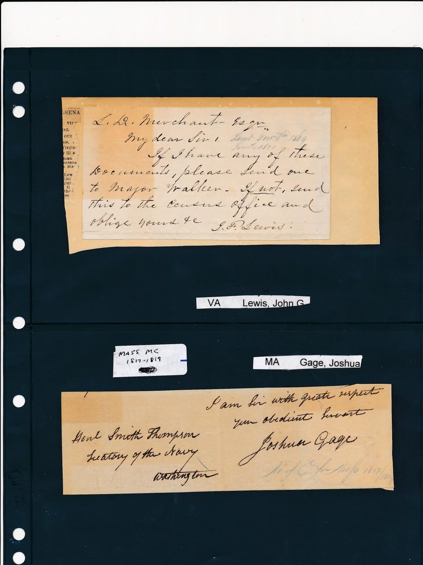 Cut signatures: Military, political figures, etc. (1 of 12)