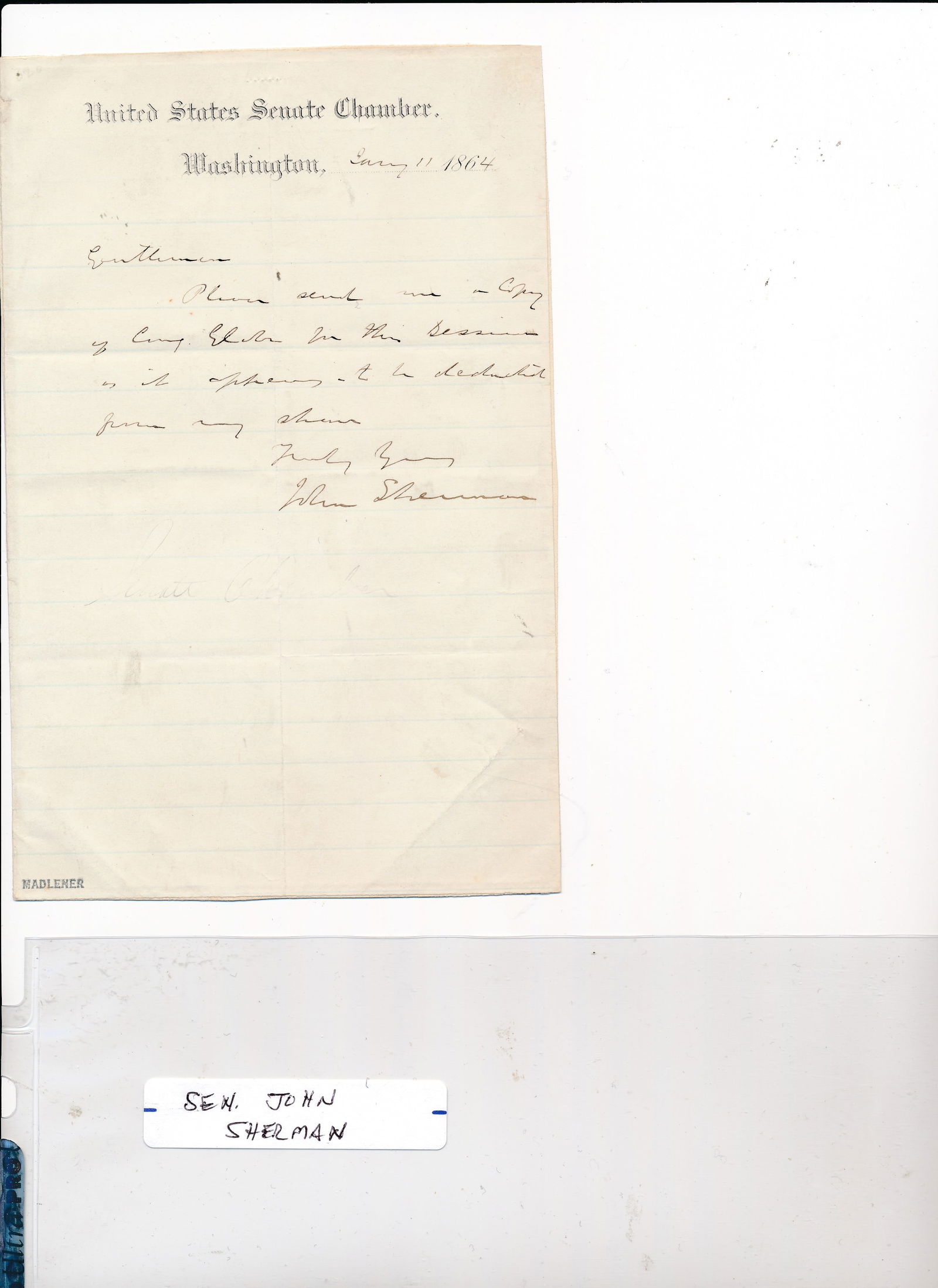 Secretaries of Treasury & interior, Senators signed (1 of 16)