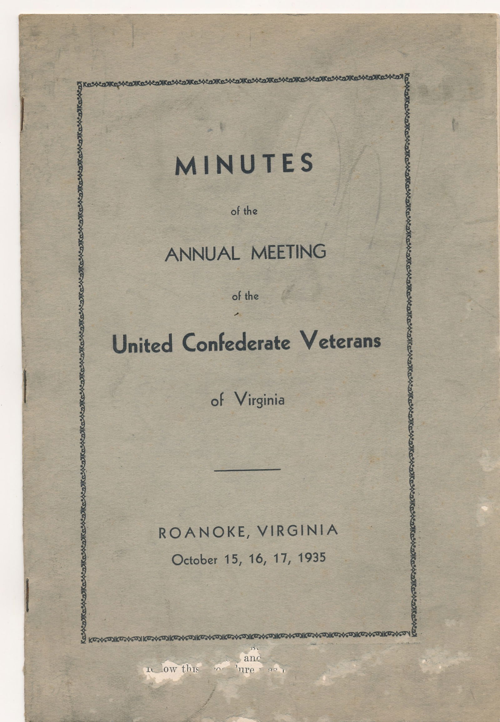 Confederate Veterans & other booklets & programs - 12