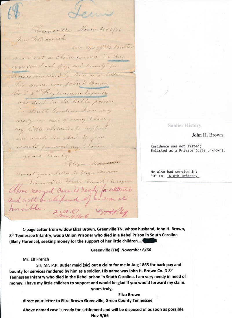 Jefferson Davis election, deceased soldier's letters (1 of 20)