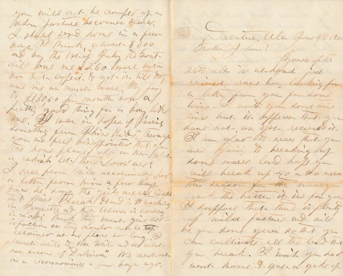 Lewis Low "K" Co. Wisconsin 32nd Infantry Letters: Lewis Low "K" Co. Wisconsin 32nd Infantry - Large Archive of letters Low enlisted on 9/10/1862 as First Lieutenant . Promoted to Captain 1/2/1864. Many letters. Much war content. Writes of skirmish