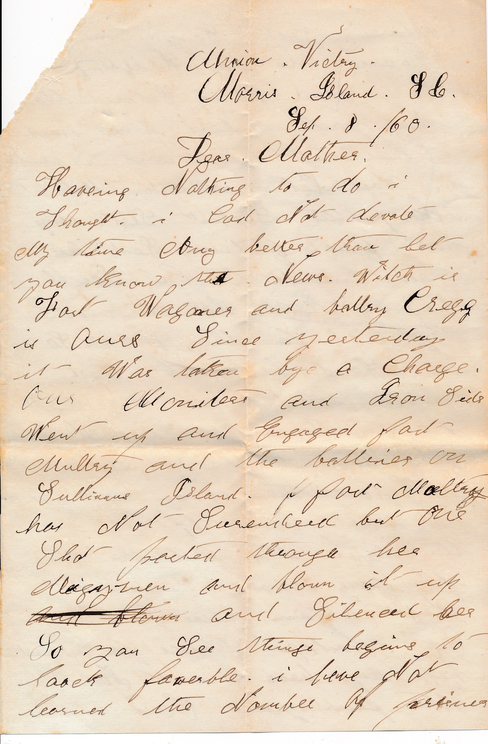 William H. Sullivan Co. C 1st NY Vols letters: William H. Sullivan Co. C 1st New York Vols Engineers (large group letters). Sullivan writes one letter "To Mother, Sabea Tice." Mentions James Tice and other family members are mentioned in
