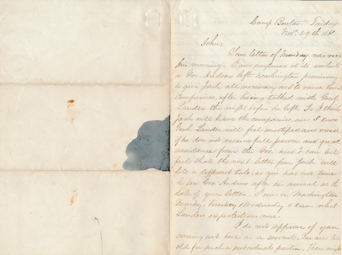 Lt. William Berry Mass Sharpshooters letters (1 of 20)