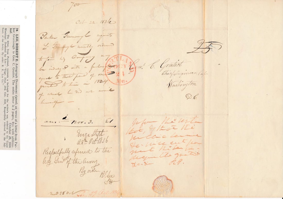 1836 Letter signed by Robert E. Lee - 3
