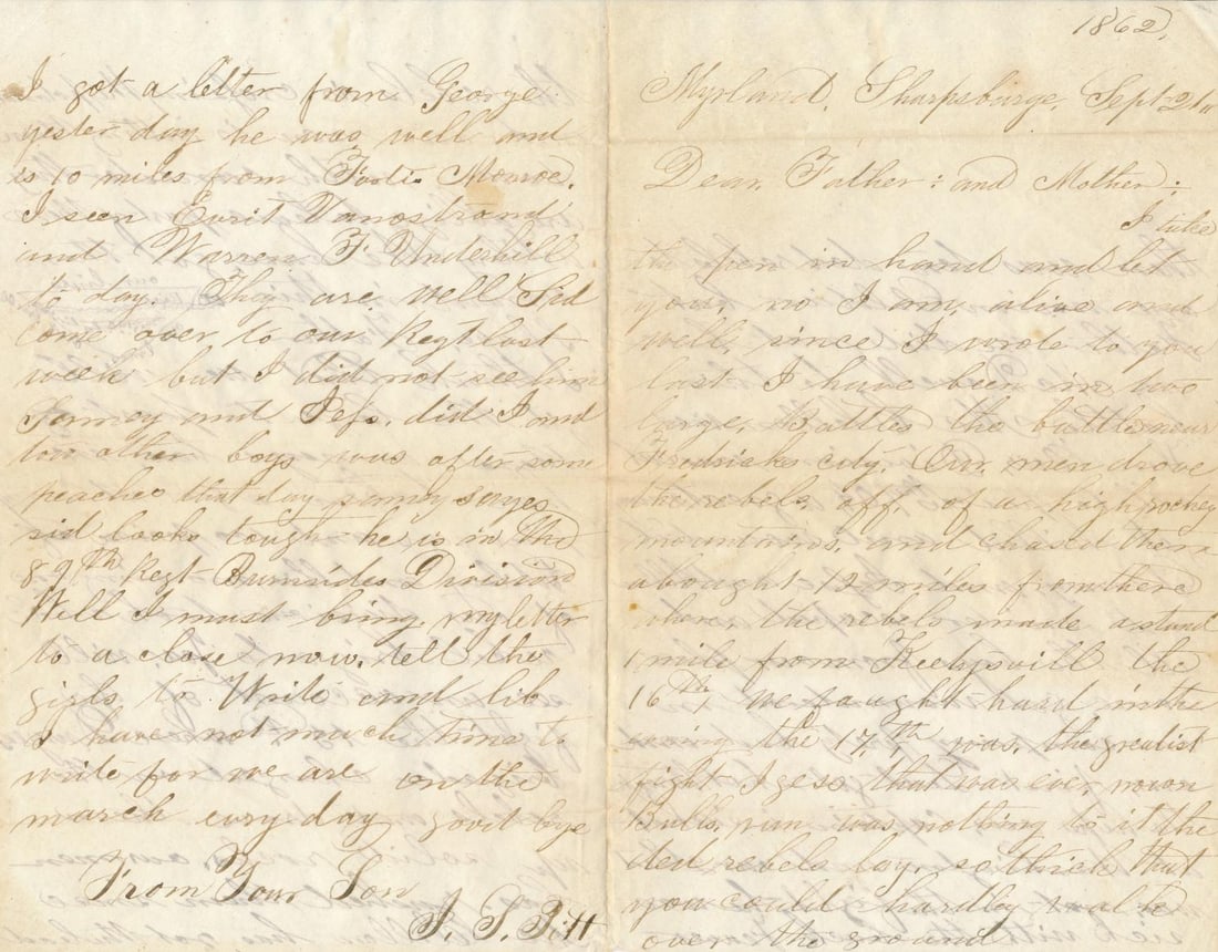 Musician John S. Pitt 104th New York Antietam: Musician John S. Pitt 104th New York Antietam & South Mountain Battle content. Content: "There was ten ded (sic) rebels to one union soldier."