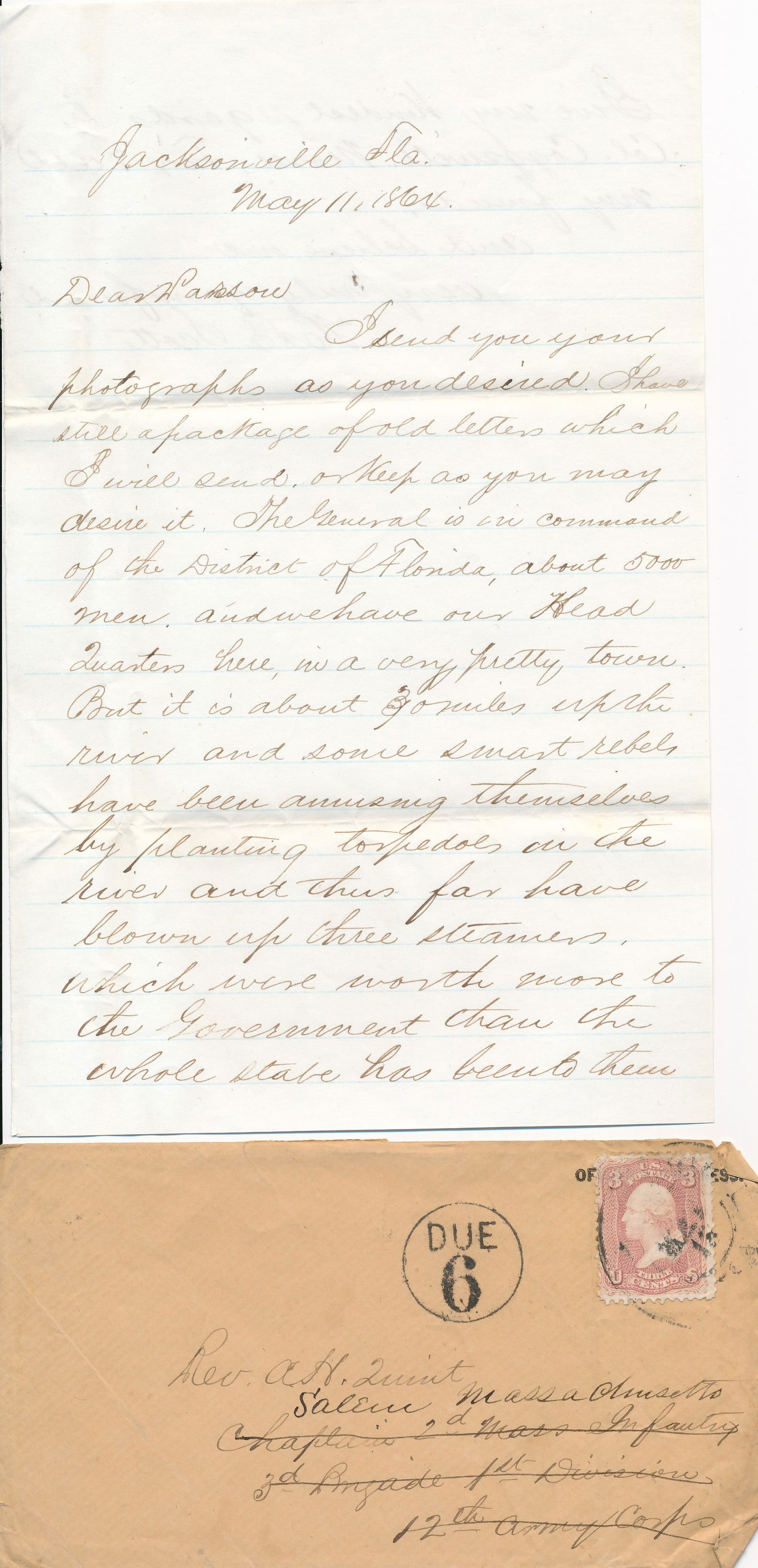 7th NH Infantry Fort Jefferson postal covers/letters (1 of 18)