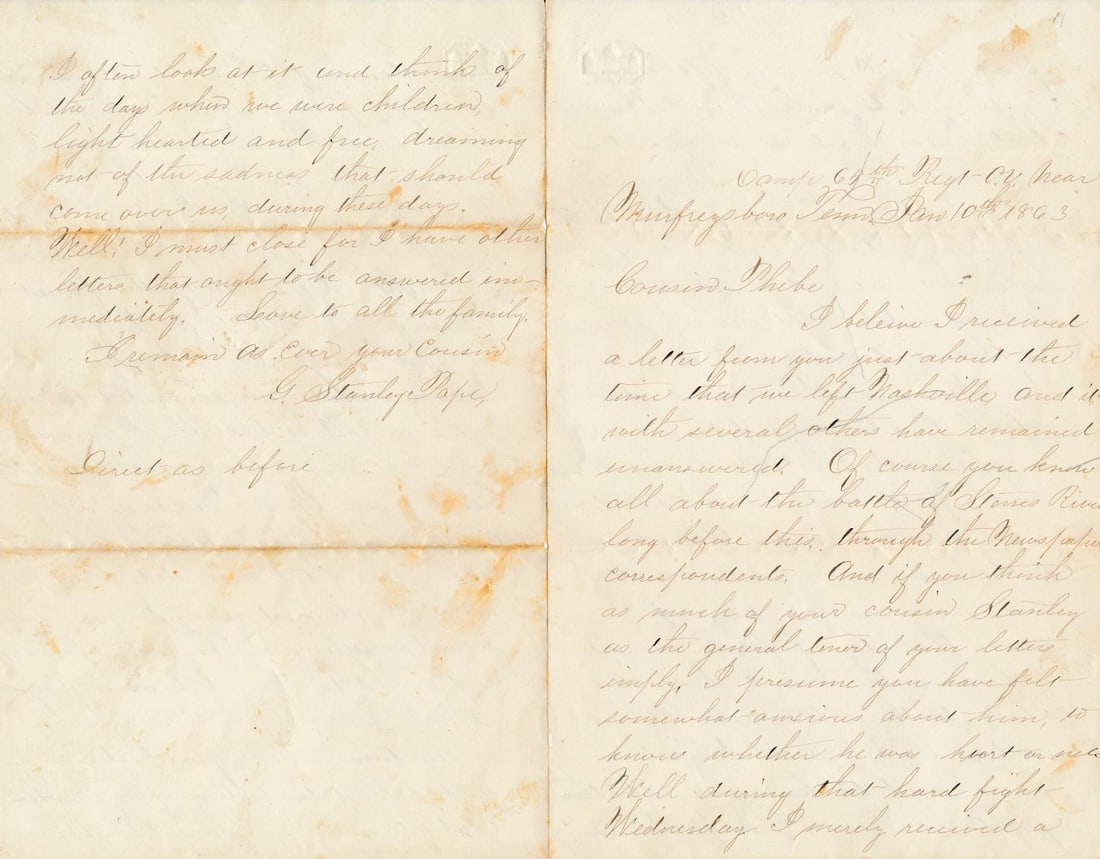 Battle of Cedar Mountain & Stone Mountain Letters (1 of 7)