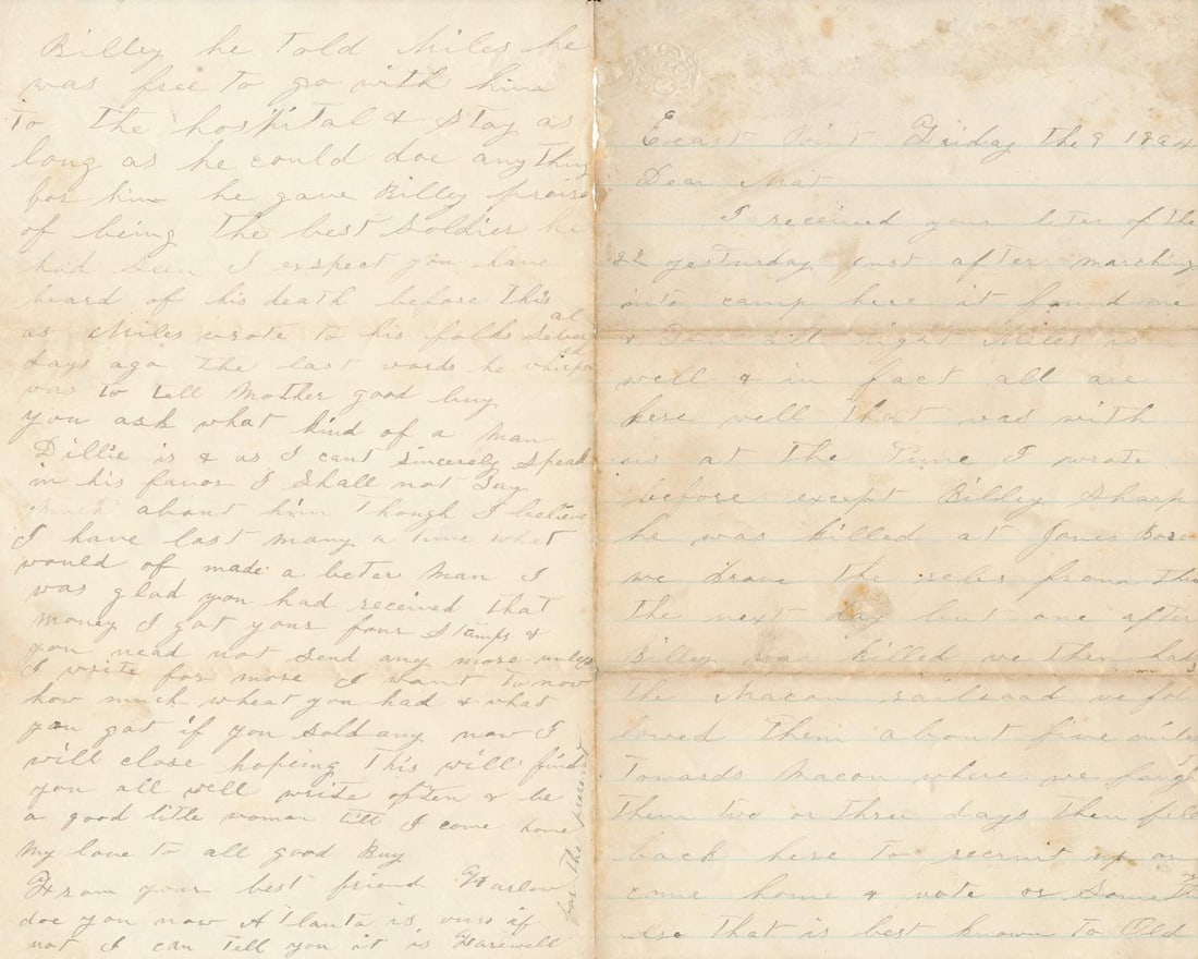 Indianapolis Soldiers' Death & Minnesota War letters (1 of 19)