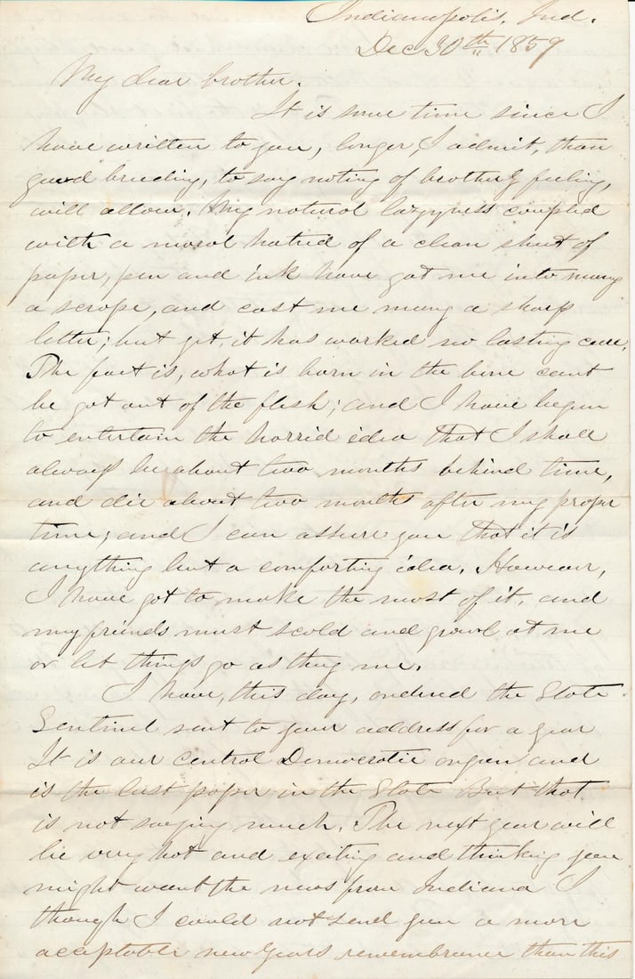 1859 Letters re: John Brown and Harper's Ferry (1 of 20)