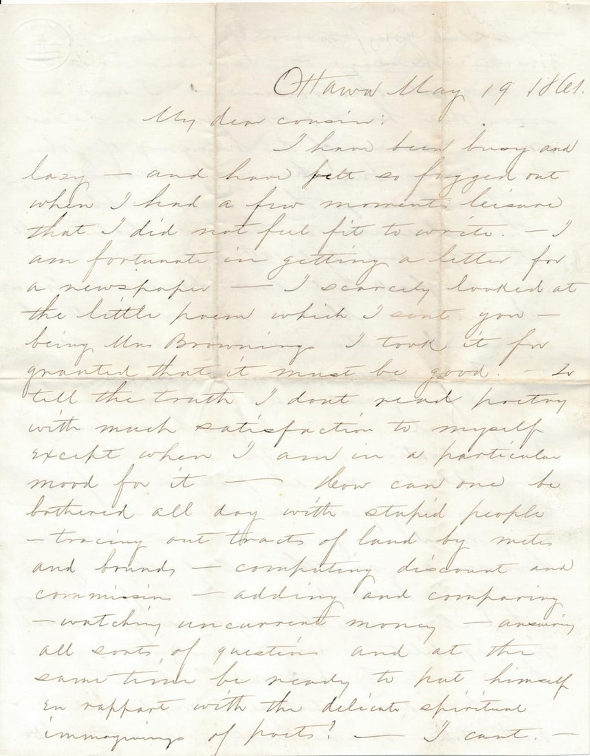 John Brown related letters, Thomas Higginson, etc. (1 of 19)