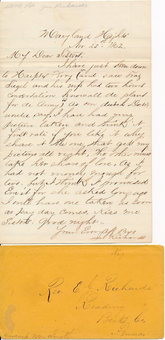 John W. Richards 128th PA letters, CDV & portraits (1 of 17)