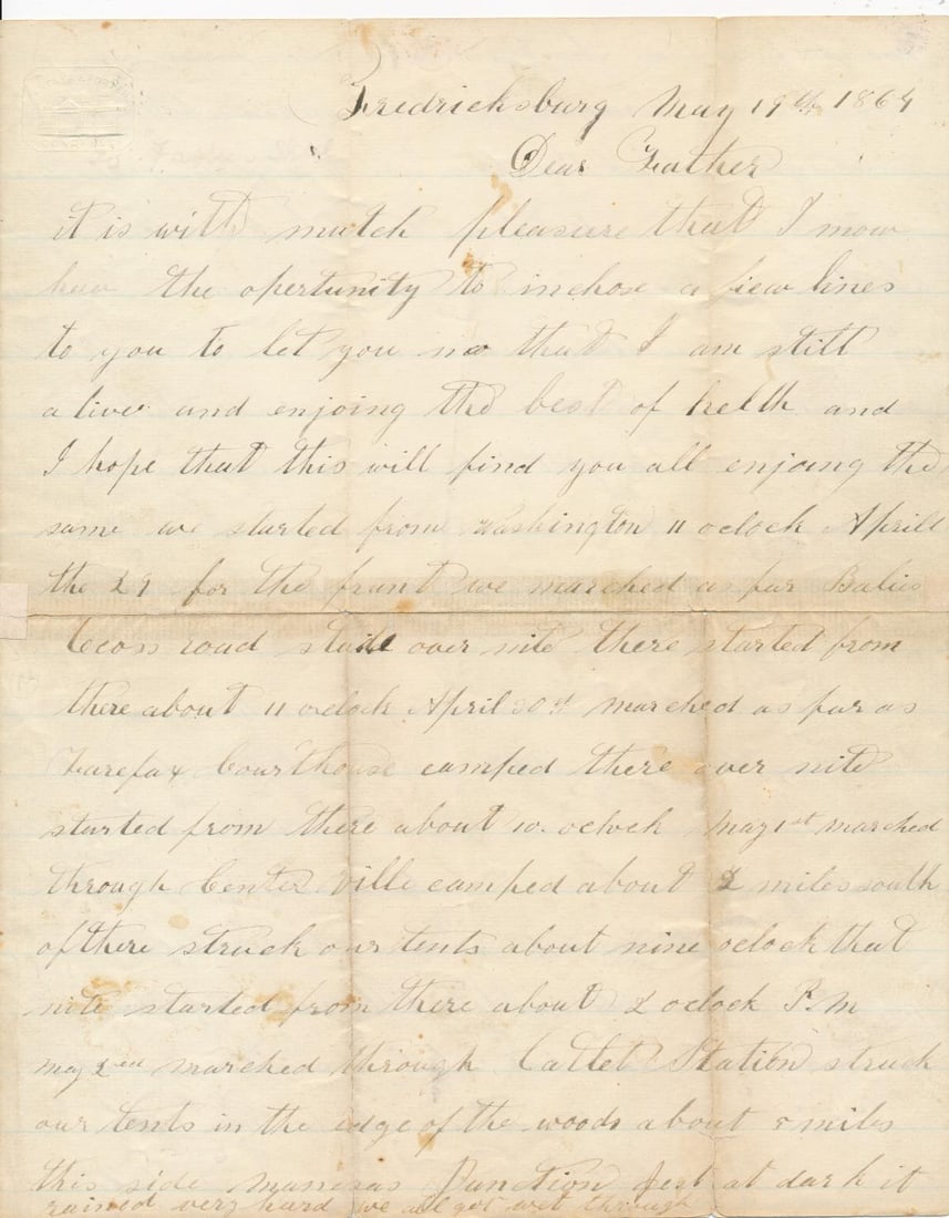 1864 Albert Skeel New York 22nd Cavalry Letter (1 of 15)