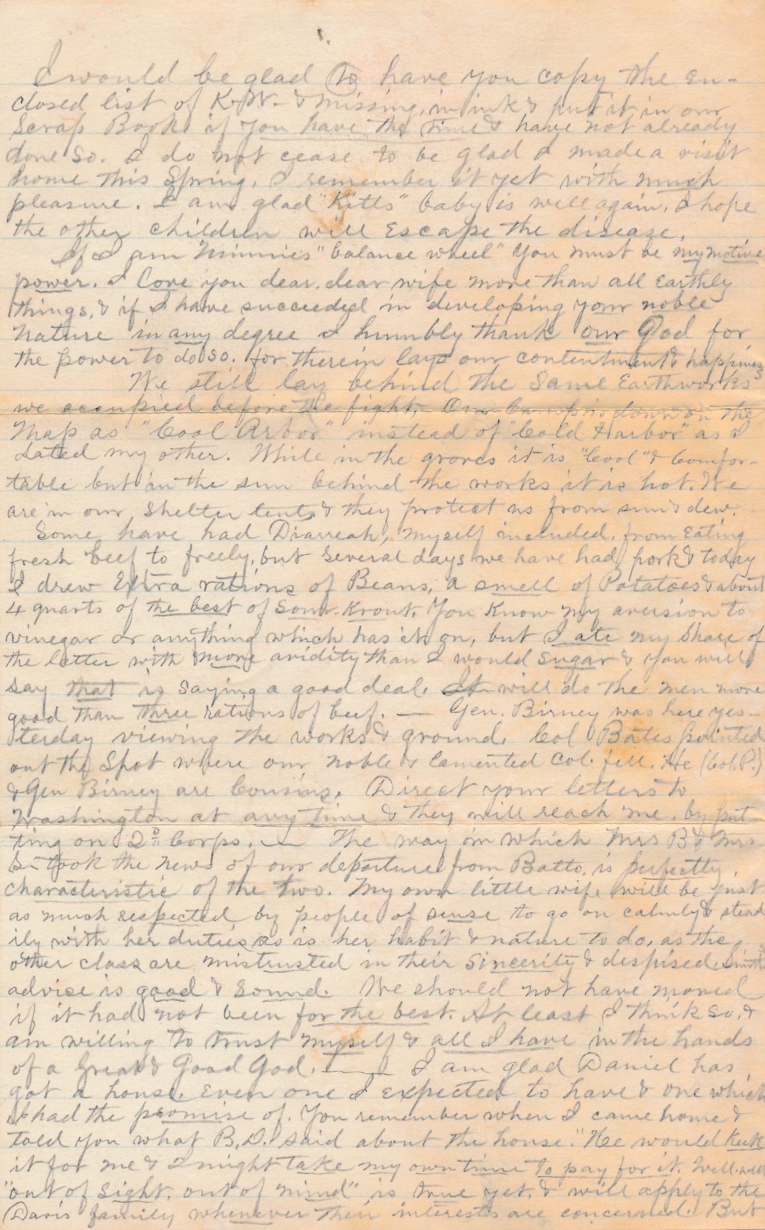 1864 & 65 Letters: List of Killed, Wounded & Missing (1 of 20)