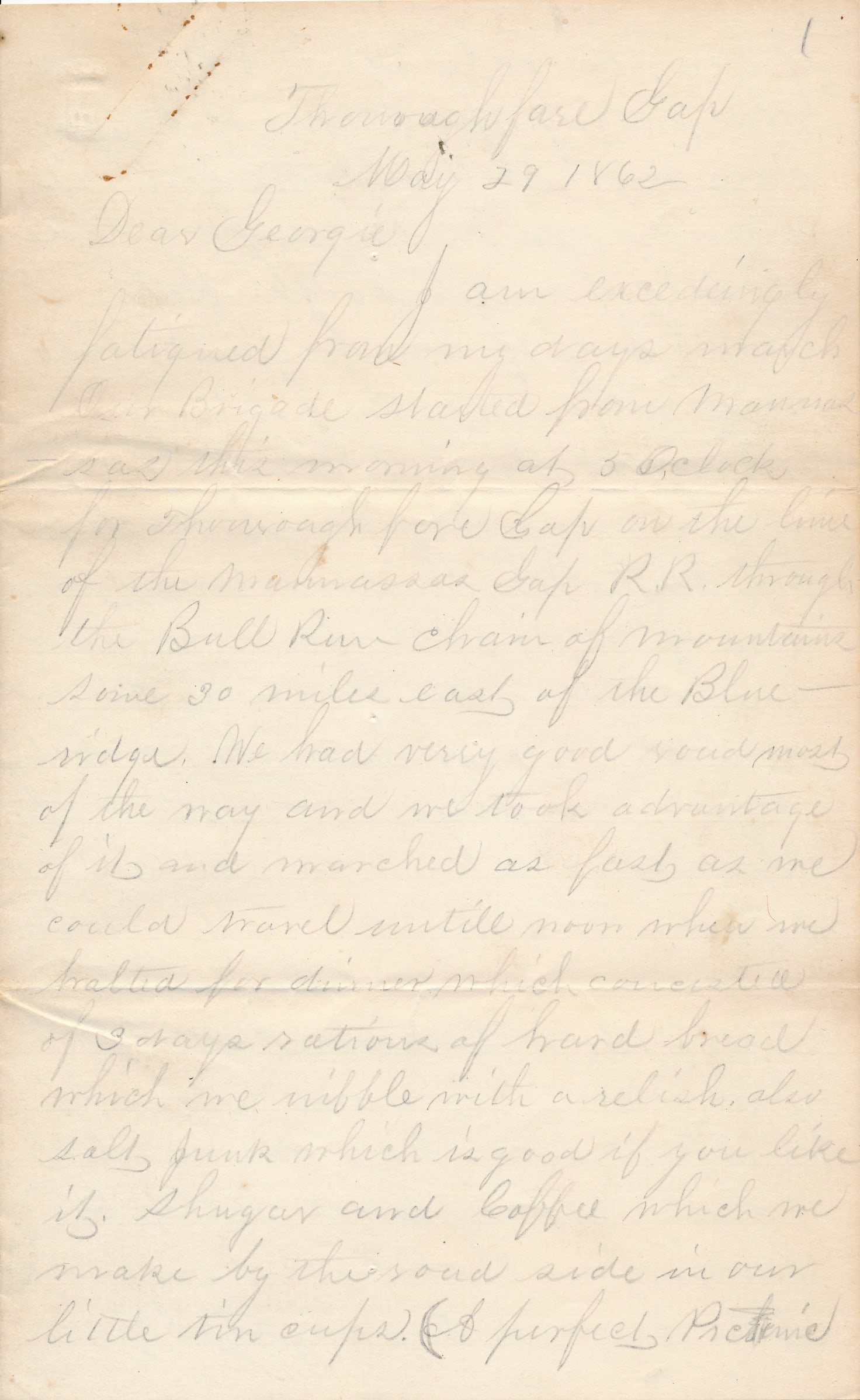 Shenandoah Valley related Edward F. Morris letter (1 of 11)