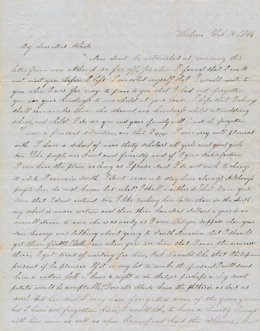 Bill for keeping a slave in jail, Pre-Slavery Letters (1 of 20)