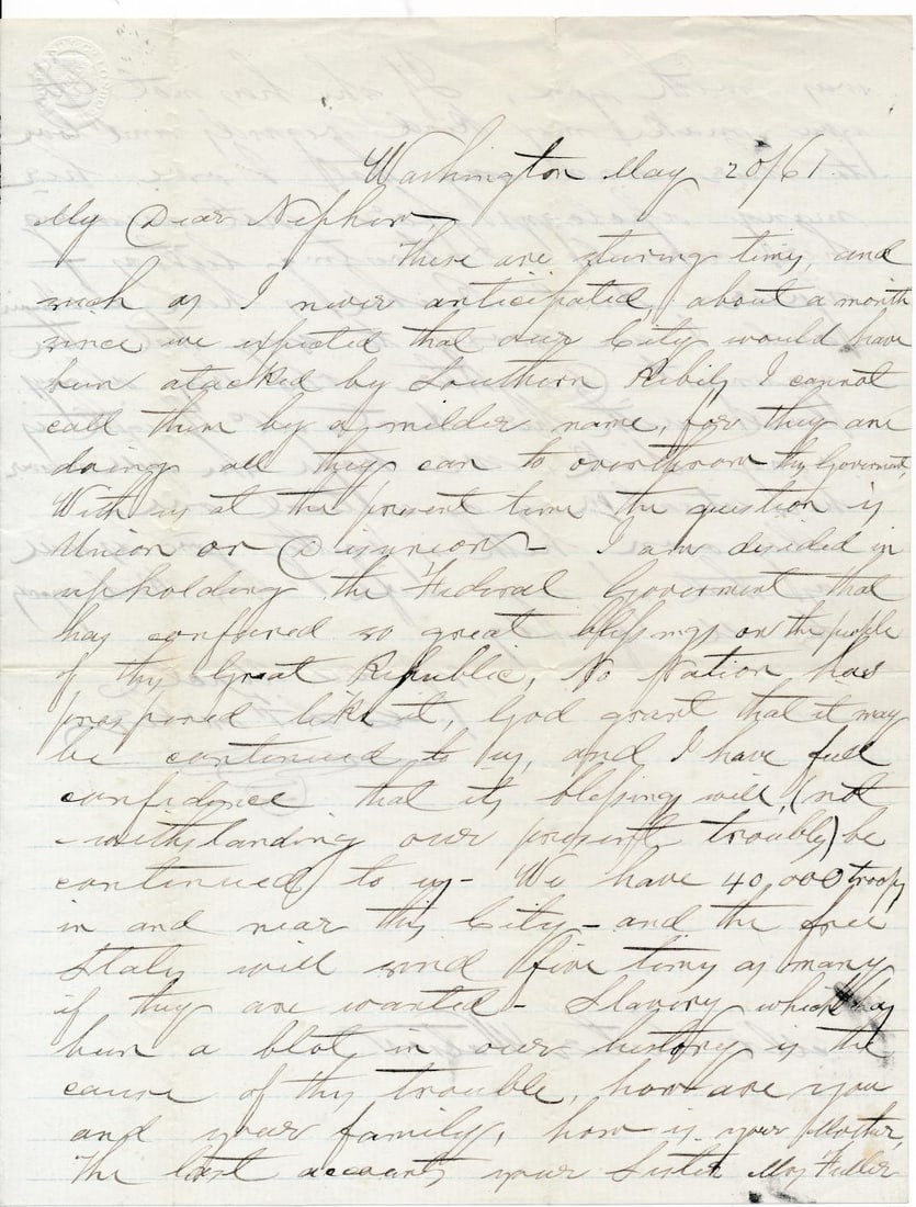 Letter about abolitionist Owen Lovejoy. Lincoln, etc. (1 of 20)