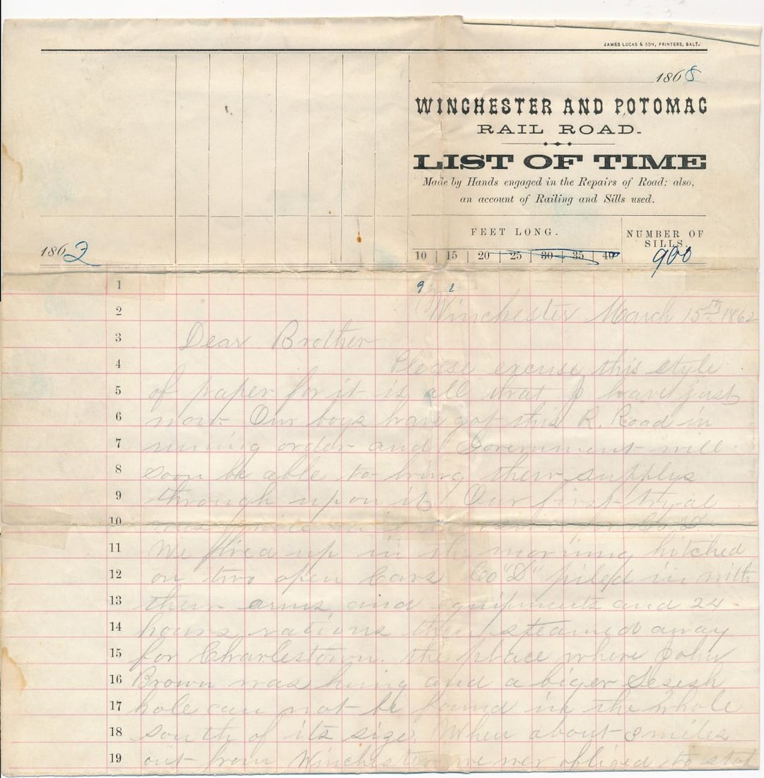 1862 John Brown and Harper's Ferry Letters (1 of 16)