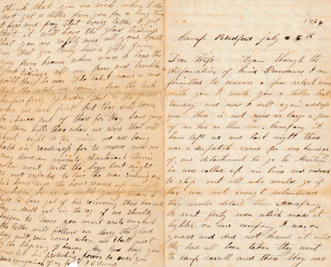 Isaac C. Swingle K Co. Ohio 159th Infantry letters (1 of 15)