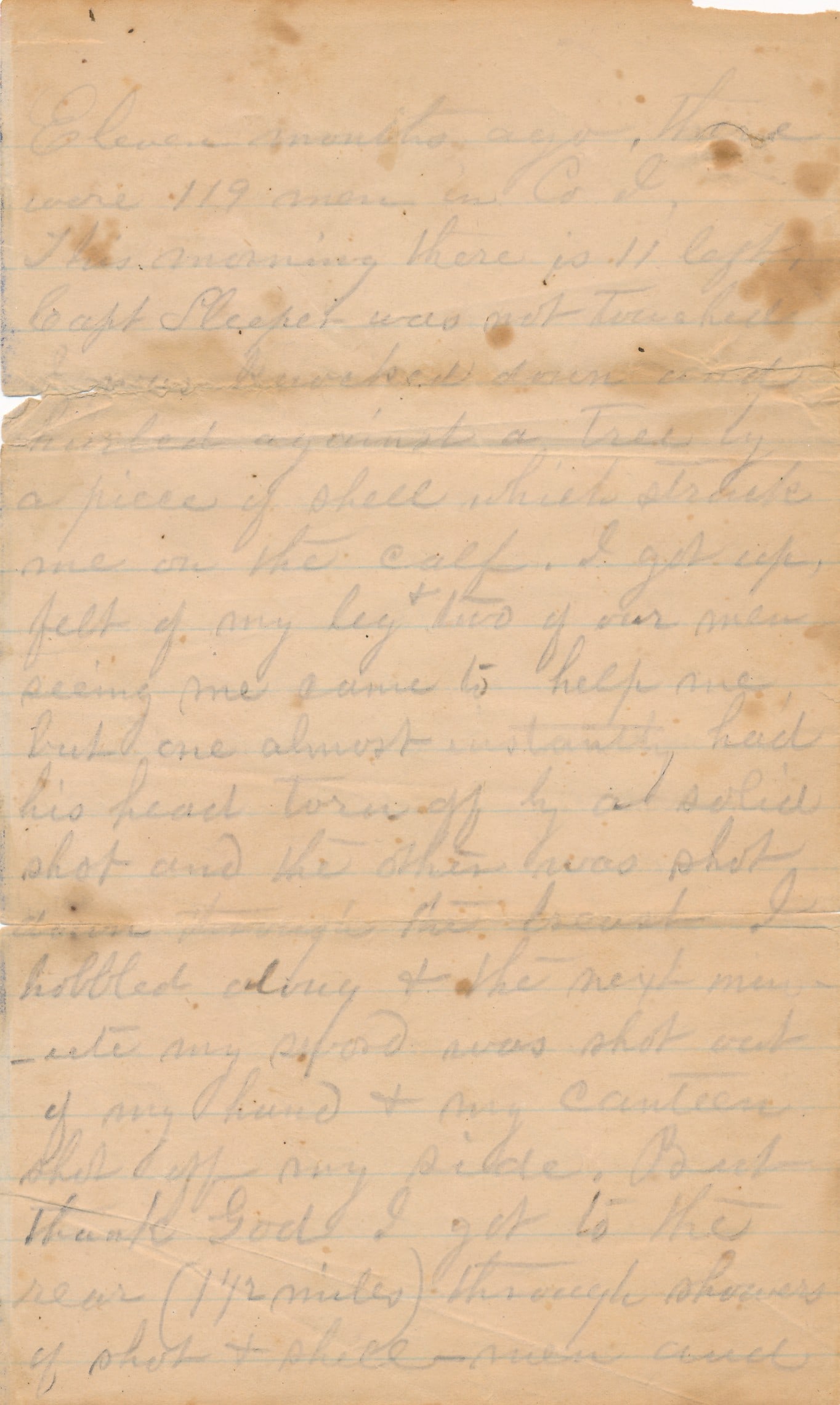 Battle of Gettysburg account New Jersey 11th Inf.: Lt. John H. Smith account of the Battle of Gettysburg I Co. New Jersey 11th Infantry. Writes of his injury during the battle, 2 soldiers killed as they assisted him, and his escape from the attacking