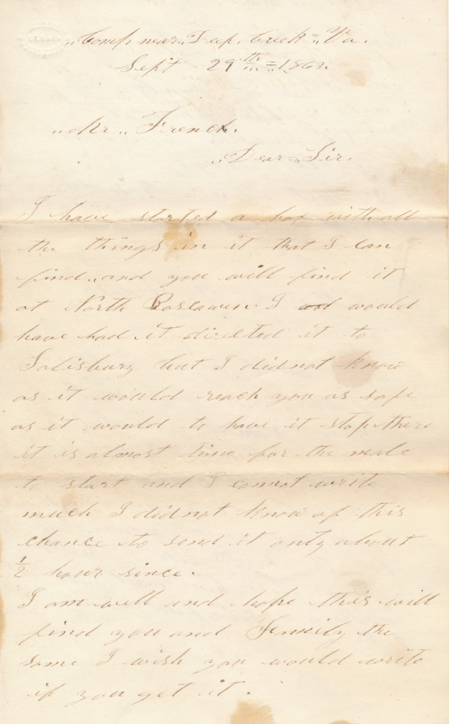 Henry French NH 10th Infantry letters after death (1 of 19)