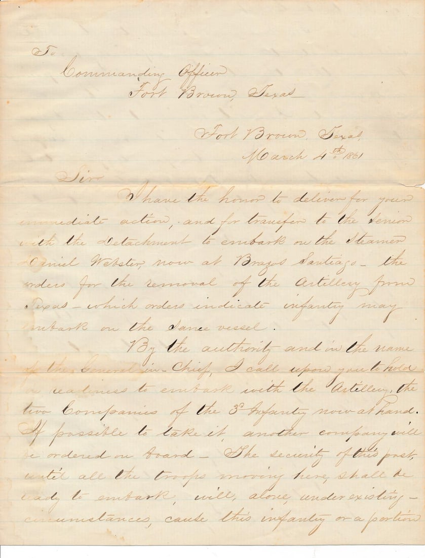 1861 ALS by future General Fitz-John Porter (1 of 5)